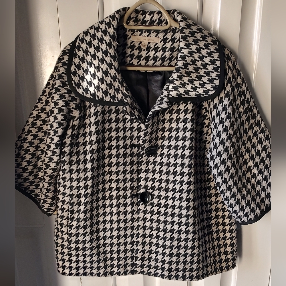Jonathan Martin Black and White Houndstooth Blazer